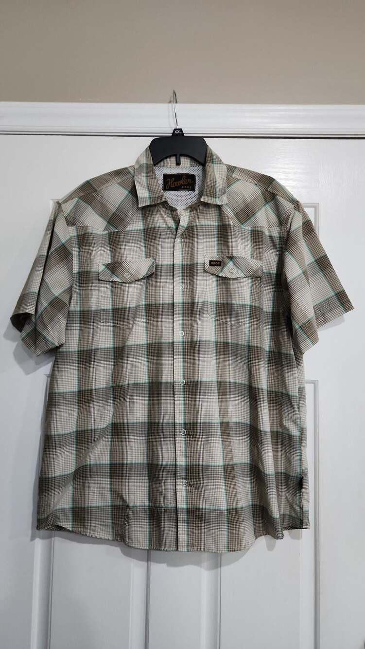 Howler Brothers Gaucho Snapshirt Plaid Western Short Sleeve Shirt
